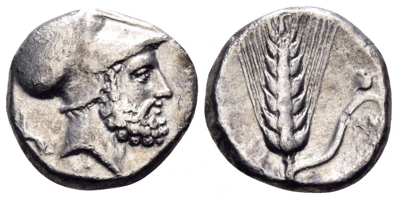 LUCANIA. Metapontion. Circa 340-330 BC. Nomos (Silver, 18.5 mm, 7.73 g, 5 h), st...