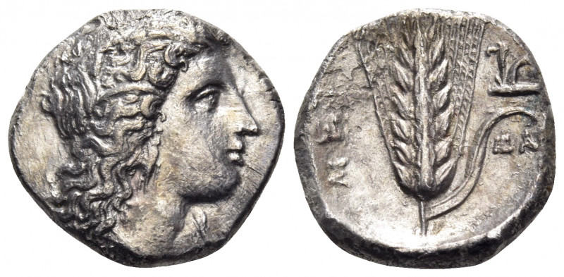 LUCANIA. Metapontion. Circa 330-290 BC. Nomos (Silver, 20 mm, 7.65 g, 2 h), stru...