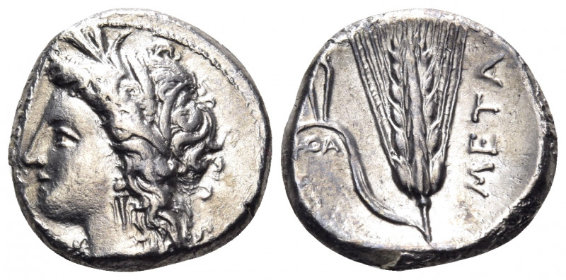 LUCANIA. Metapontion. Circa 330-290 BC. Nomos (Silver, 20.5 mm, 7.78 g, 9 h), st...