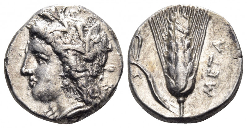 LUCANIA. Metapontion. Circa 330-290 BC. Nomos (Silver, 20 mm, 7.89 g, 5 h), stru...