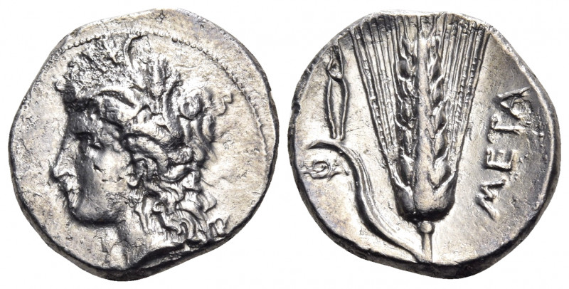 LUCANIA. Metapontion. Circa 330-290 BC. Nomos (Silver, 22 mm, 7.54 g, 12 h), str...