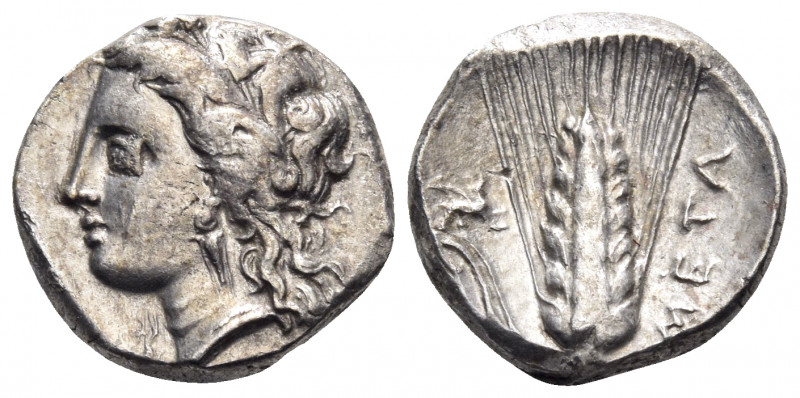 LUCANIA. Metapontion. Circa 330-290 BC. Nomos (Silver, 19.5 mm, 7.85 g, 1 h), st...