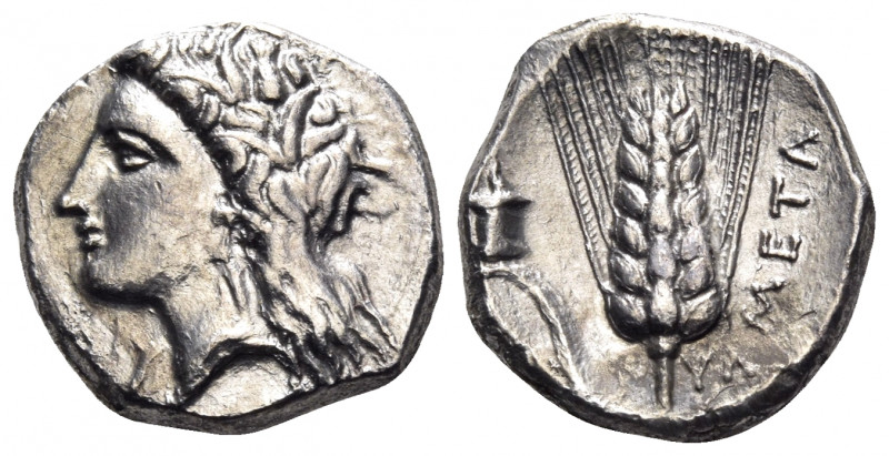LUCANIA. Metapontion. Circa 330-290 BC. Nomos (Silver, 20 mm, 7.69 g, 9 h), stru...