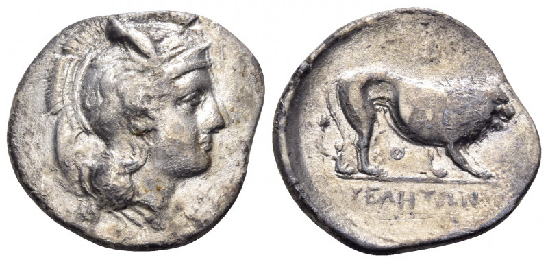 LUCANIA. Velia. Circa 340-334 BC. Didrachm or nomos (Silver, 24 mm, 7.36 g, 7 h)...