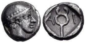 THRACE. Ainos. Circa 458/7-455/4 BC. Diobol (Silver, 9.5 mm, 1.28 g, 5 h). Head of Hermes to right, wearing petasos. Rev. Α - Ι Kerykeion; all set wit...