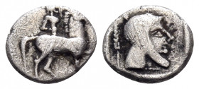 THRACE. Chersonesos. Circa 480-440 BC. Diobol (1/6 Stater) (Silver, 10.5 mm, 0.94 g, 1 h). Rider to right, holding reigns with his right hand and spea...