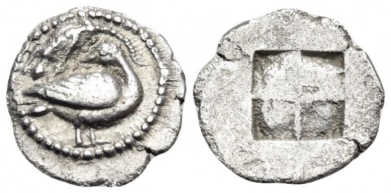 MACEDON. Eion. Circa 460-400 BC. Trihemiobol (Silver, 12 mm, 0.83 g). Goose stan...