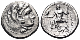 KINGS OF MACEDON. Alexander III 'the Great', 336-323 BC. Drachm (Silver, 16 mm, 4.24 g, 12 h), Sardes, circa 324/3. Head of Herakles to right, wearing...