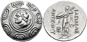 KINGS OF MACEDON. Antigonos II Gonatas, 277/6-239 BC. Tetradrachm (Silver, 31 mm, 17.13 g, 10 h), Amphipolis, c. 274/1-260/55 . Horned head of Pan to ...