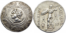 KINGS OF MACEDON. Antigonos II Gonatas, 277/6-239 BC. Tetradrachm (Silver, 30 mm, 17.08 g, 10 h), Amphipolis, circa 274/1-260/55 BC. Horned head of Pa...