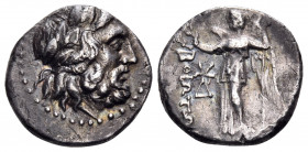 BOEOTIA, Federal Coinage. Circa 225-171 BC. Drachm (Silver, 18 mm, 5.04 g, 6 h). Laureate head of Poseidon to right. Rev. ΒΟΙΩΤΩΝ Nike standing to lef...