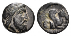 MYSIA. Adramytion. Orontes, satrap of Mysia, circa 357-352 BC. (Bronze, 11 mm, 1.35 g, 3 h). Laureate head of Zeus to right. Rev. OPONTA Forepart of P...