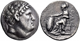 KINGS OF PERGAMON. Eumenes I, 263-241 BC. Tetradrachm (Silver, 28.5 mm, 15.84 g, 12 h), struck in the name and with the portrait of Philetairos, found...