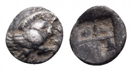 IONIA. Klazomenai. Circa 500-480 BC. Tetartemorion (Silver, 7 mm, 0.22 g). Forepart of winged boar right. Rev. Quadripartite incuse square. Klein 817....