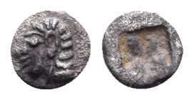 IONIA. Kolophon. Circa 530/25-500 BC. Tetartemorion (Silver, 5 mm, 0.17 g). Archaic head of Apollo to left. Rev. Incuse square. Rosen 386-7. SNG Kayha...