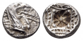CARIA. Halikarnassos. Circa 500-480 BC. Tetrobol (Silver, 11 mm, 1.54 g). Head of a ketos to right. Rev. Incuse with a geometric pattern. SNG Kayhan 8...