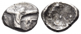 CARIA. Halikarnassos. Circa 500-480 BC. Tetrobol (Silver, 14 mm, 1.68 g). Head of a ketos to right. Rev. Incuse with a geometric pattern. SNG Kayhan 8...