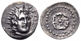 ISLANDS OFF CARIA, Rhodos. Rhodes. Circa 88/42 BC-AD 14. Drachm (Silver, 21.5 mm, 4.14 g, 10 h), struck under the magistrate Hermokrates. Radiate head...