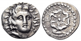 ISLANDS OFF CARIA, Rhodos. Rhodes. Circa 88/42 BC-AD 14. Drachm (Silver, 19.5 mm, 3.81 g, 9 h), struck under the magistrate Euphaniskos. Radiate head ...