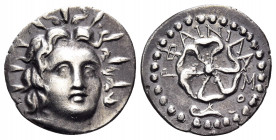 ISLANDS OFF CARIA, Rhodos. Rhodes. Circa 88/42 BC-AD 14. Drachm (Silver, 20 mm, 3.84 g, 10 h), struck under the magistrate Phainilas. Radiate head of ...