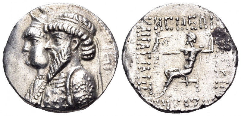 KINGS OF ELYMAIS. Kamnaskires III, with Anzaze, circa 82/1-73/2 BC. Tetradrachm ...