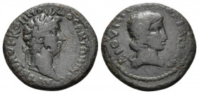 BITHYNIA. Claudiopolis (as Bithynium). Commodus, 177-192. (Bronze, 22 mm, 5.78 g, 6 h). ΑVYΤ Κ Μ ΑYΡ ΚΟΜΜΟ-ΔΟC ΑΝΤΩΝΙΝΟC Laureate head of Commodus to ...