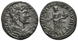 PHRYGIA. Peltae. Septimius Severus, 193-211. (Bronze, 23 mm, 5.74 g, 7 h). Λ CEΠ CEYH-POC Π AYΓO Laureate and cuirassed bust of Septimius Severus to r...