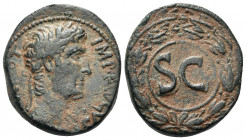 SYRIA, Seleucis and Pieria. Antioch. Augustus, 27 BC-AD 14. As (Bronze, 28 mm, 15.20 g, 12 h), c. 5 BC-AD 1. IMP AVGVST TR POT Laureate head of August...