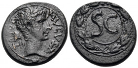 SYRIA, Seleucis and Pieria. Antioch. Augustus, 27 BC-AD 14. As (Bronze, 25 mm, 9.45 g, 12 h), c. 5 BC-AD 1. IMP AVGVST TR POT Laureate head of Augustu...
