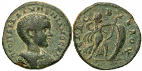 PHOENICIA. Byblus. Diadumenian, as Caesar, AD 217-218. (Bronze, 20 mm, 7.97 g, 6 h). M OΠ ΔIAΔOYMENIANOC KA Bare-headed and cuirassed bust of Diadumen...