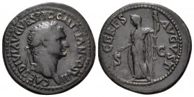 Domitian, as Caesar, 69-81. Dupondius (Orichalcum, 28 mm, 12.85 g, 6 h), uncertain mint in the Balkans or Thrace, 80-81. CAES DIVI AVG VESP F DOMITIAN...