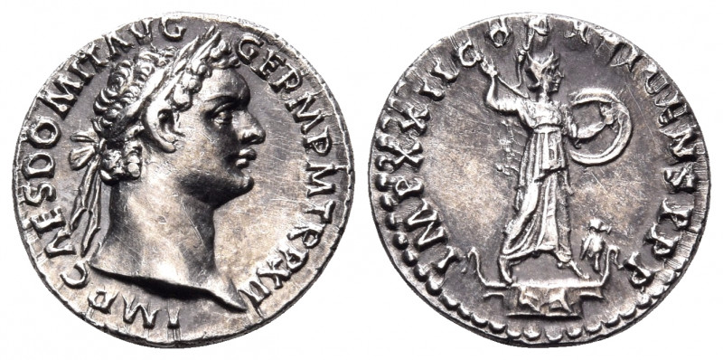 Domitian, 81-96. Denarius (Silver, 18 mm, 3.54 g, 6 h), Rome, 92-93. IMP CAES DO...