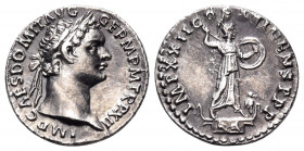 Domitian, 81-96. Denarius (Silver, 18 mm, 3.54 g, 6 h), Rome, 92-93. IMP CAES DOMIT AVG GERM P M TR P XII
 Laureate head of Domitian to right. Rev. IM...
