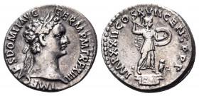 Domitian, 81-96. Denarius (Silver, 18 mm, 3.35 g, 6 h), Rome, 95. IMP CAES DOMIT AVG GERM P M TR P XIIII Laureate head of Domitian to right. Rev. IMP ...