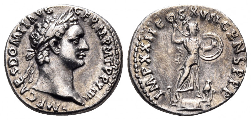 Domitian, 81-96. Denarius (Silver, 18 mm, 3.65 g, 6 h), Rome, 95. IMP CAES DOMIT...