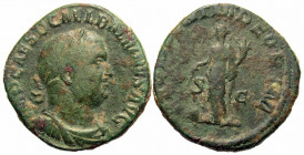 Balbinus, 238. Sestertius (Bronze, 28 mm, 17.53 g, 12 h), Rome. IMP CAES D CAEL BALBINVS AVG Laureate, draped and cuirassed bust of Balbinus to right....