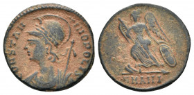 Commemorative Series, 330-354. Follis (Bronze, 18 mm, 2.34 g, 6 h), Antioch, 10th officina (I), 335-337. CONSTAN-TINOPOLIS Draped bust of Constantinop...