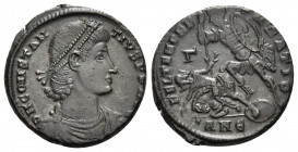 Constantius II, 337-361. Centenionalis (Bronze, 22 mm, 5.72 g, 6 h), Antioch, 5th officina (E), 350-355. D N CONSTAN-TIVS P F AVG Pearl-diademed, drap...