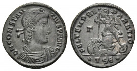 Constantius II, 337-361. Centenionalis (Bronze, 22 mm, 4.41 g, 6 h), Thessalonica, 5th officina (E), 350-355. D N CONSTAN-TIVS P F AVG Pearl-diademed,...
