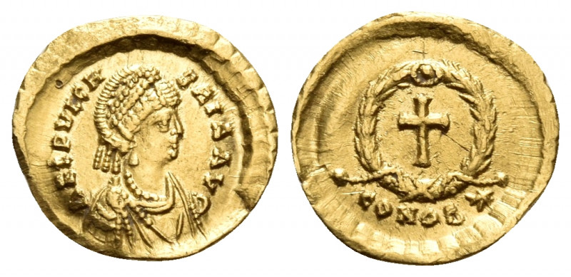 Aelia Pulcheria, Augusta, 414-453. Tremissis (Gold, 14 mm, 1.47 g, 12 h), struck...