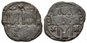 Constantine VI & Irene, 780-797. Follis (Bronze, 22 mm, 2.65 g, 6 h), Constantinople, 790-792. Crowned busts of Constantine VI, on left, wearing chlam...