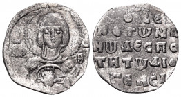 Romanus IV Diogenes, 1068-1071. 2/3 Miliaresion (Silver, 12.5 mm, 0.80 g, 6 h), Constantinople. (MHP) - ΘV Bust of the Virgin facing, nimbate, wearing...