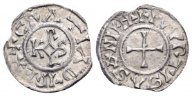 CAROLINGIANS. Charles le Chauve (the Bald), as Charles II, king of West Francia, 840-877. Obole (Silver, 15 mm, 0.45 g, 3 h), Courcessin. + GRATIA D-I...