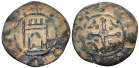 CRUSADERS. County of Tripoli. Bohémond IV of Antioch, 1187-1233. Pougeoise (Bronze, 16 mm, 0.89 g), circa 1210/5-1220(?). + CIVITAS Castle with five c...