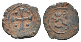 CRUSADERS, Lusignan Kingdom of Cyprus. Henry II, 1285-1324. Denier (Billon, 13 mm, 0.53 g), 1310-1324. + hENRI: REI: DE Cross with pellet in each angl...