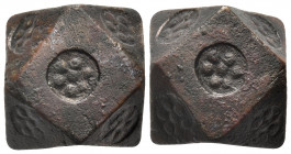 ISLAMIC, Ottoman Empire. Circa 17th-19th centuries. Weight of 10-Dirhams (Bronze, 16x16x16 mm, 30.08 g). A commercial weight in the form of a polyhedr...