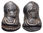 AXUM. Endybis, Circa 300-310. (Silver, 12 mm, 1.28 g, 12 h). ENΔYBIC BACIΛEYC Draped bust to right, wearing headcloth; above, crescent and pellet. Rev...