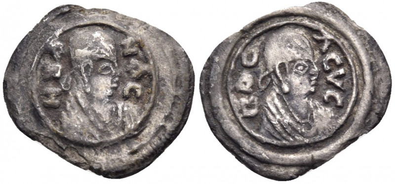 AXUM. Ezanas, Circa 345-360. Argyros (Silver, 13.5 mm, 0.65 g). HZA-NAC Draped b...