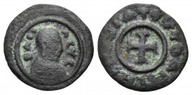 AXUM. Time of Ezanas, Circa 359-380. Lepton (Copper, 13 mm, 1.06 g), Anonymous. BACI - ΛEYC Draped bust to right, wearing headcloth; within several ci...