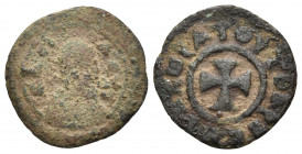 AXUM. Time of Ezanas, Circa 359-380. Lepton (Copper, 14 mm, 0.88 g), Anonymous. BACI - ΛEYC Draped bust to right, wearing headcloth; within several ci...